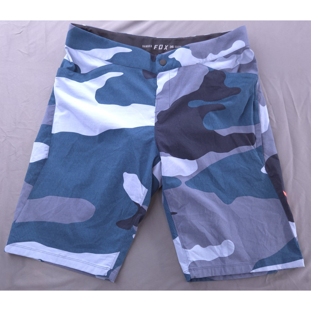 NEW Fox Racing Mens Ranger Shorts Size 36 Mountain Biking Camo Blue